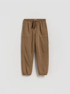 Reserved - Bawełniane spodnie jogger - brązowy - Spodnie i spodenki dla chłopców - miniaturka - grafika 1