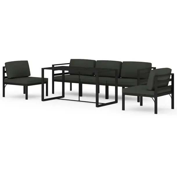 Aluminiowy zestaw wypoczynkowy do ogrodu, modułowy, antracytowy, 120x60x66