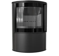 Piece wolnostojące - Kratki Piec stalowy BJORN Ø 150 8 kW czarne wyłożenie z domykaniem - miniaturka - grafika 1