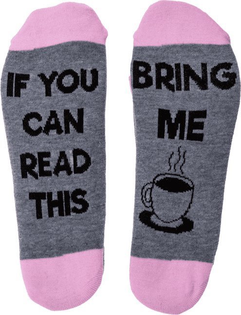 Out of the blue Długie Skarpetki ze Śmiesznym Napisem - IF YOU CAN READ THIS BRING ME COFFEE