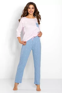 Piżama Monique Pink-Blue, S - Piżamy damskie - miniaturka - grafika 1