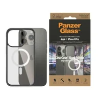 Etui i futerały do telefonów - Etui PanzerGlass ClearCase z MagSafe antybakteryjne na iPhone 14 Pro - przezroczysto-czarne - miniaturka - grafika 1