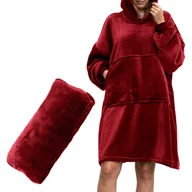 Księgarnia OUTLET - Bluzair Koco Bluza Oversize z Kapturem Bordowa 4w1 - miniaturka - grafika 1