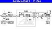 Przewody hamulcowe - Przewód hamulcowy elastyczny ATE 24.5143-0553.3 - miniaturka - grafika 1