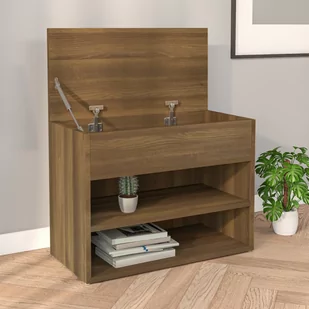 Lumarko Ławka z miejscem na buty, brązowy dąb, 60x30x45 cm - Szafki na buty - miniaturka - grafika 1