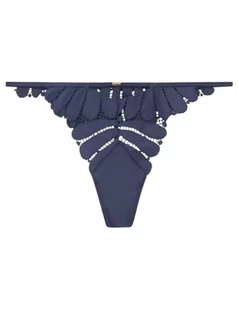 Women'secret Stringi Pasek Haft Koronka Niebieski Średni, Średni niebieski, S - Majtki damskie - miniaturka - grafika 1