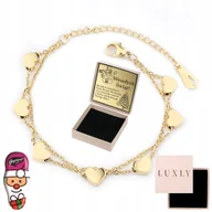 Bransoletki - Bransoletka Damska z Sercem ZŁOTA 750 Celebrytka Piękna Regulowana + GRAWER - miniaturka - grafika 1