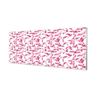 Tablice i flipcharty - Panel hartowany do kuchni Różowe ptaki 125x50 cm - miniaturka - grafika 1