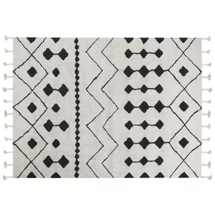Lumarko Dywan bawełniany 160 x 230 cm biało-czarny KHEMISSET - Dywany - miniaturka - grafika 1
