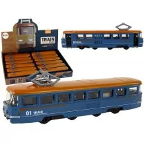 Pociąg z napędem dźwięki metalowy niebieski Leantoys - Pociągi dla dzieci - miniaturka - grafika 1
