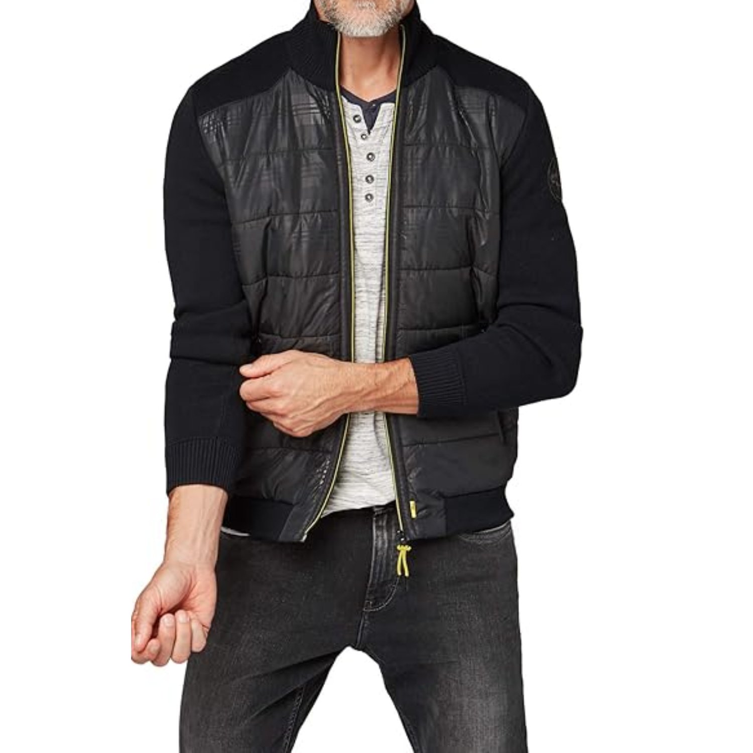 Sweter męski Tom Tailor Zip-Jacket With Nylon Detalis rozsuwany S
