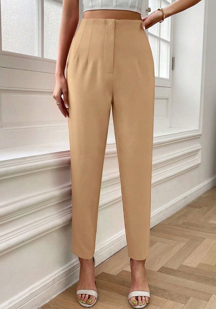 SHEIN SPODNIE BEŻOWE GŁADKIE PROSTE CASUAL 36 1M6P