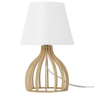 Lampy stojące - Beliani Lampa stołowa biała AGUEDA - miniaturka - grafika 1