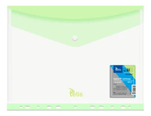 Koperta PP na zatrzask z performacją. A4 zielona - Koperty - miniaturka - grafika 1