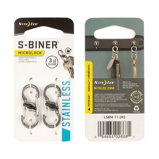 Nite Ize - S-Biner MicroLock - Stalowy - 2Pack - LSBM-11-2R3 - Sprzęt wspinaczkowy - miniaturka - grafika 1