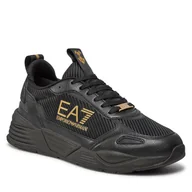 Półbuty męskie - Sneakersy EA7 Emporio Armani X8X152 XK378 T961 Triple Black+Gold Eo - miniaturka - grafika 1