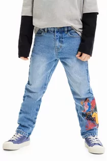 Spodnie i spodenki dla chłopców - Desigual jeansy dziecięce x Looney Tunes - grafika 1