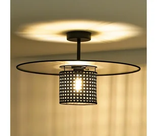 Duolla - Żyrandol natynkowy TOKYO RATTAN 1xE27/15W/230V śr. 50 cm czarny/srebrny - Lampy sufitowe - miniaturka - grafika 1