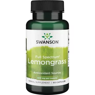Swanson - Trawa Cytrynowa, 400mg, 60 kapsułek - Suplementy naturalne - miniaturka - grafika 1