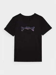 Damski t-shirt z nadrukiem 4F 4FWAW24TTSHF1703 - czarny - Koszulki sportowe damskie - miniaturka - grafika 1