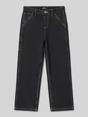 Spodnie i spodenki dla chłopców - Jeansy o szerokim kroju z naszywką z logo model ‘Alex’ - miniaturka - grafika 1