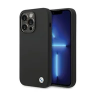 Etui i futerały do telefonów - BMW Silicone Metal Logo - Etui iPhone 15 Pro Max (czarny) - miniaturka - grafika 1