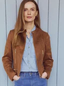 Koszule damskie - Jasnoniebieska jeansowa koszula damska - miniaturka - grafika 1