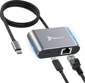 Karty sieciowe - Karta sieciowa Reagle PRZEJŚCIÓWKA USB-C ETHERNET ADAPTER KARTA SIECIOWA USB LAN RJ45 2.5G PD100W - miniaturka - grafika 1