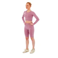 Spodnie sportowe damskie - Damski zestaw sportowy Xtreme - krótkie spodenki + sportowy Croptop - Różowy - miniaturka - grafika 1