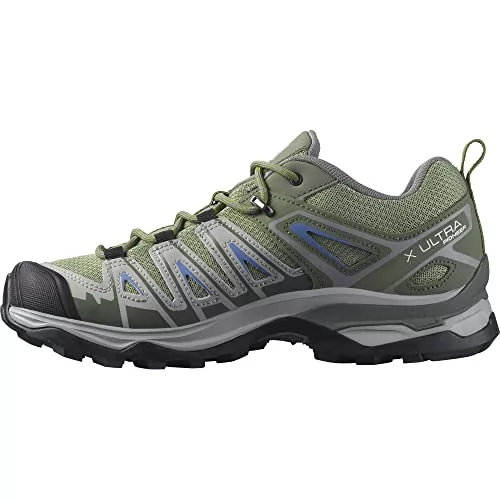 Salomon Damskie buty trekkingowe Salomon X Ultra Pioneer Aero dla kobiet, Olej Zielony/Rycynowy Szary/Niebieski Amparo, 38 EU