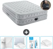 Prześcieradła - Łóżko powietrzne Intex - 2 osoby - 152 x 203 x 51 cm - Szare - Z pompką - Prześcieradło - Całowanie - Zestaw naprawczy en Ochraniacz na poduszkę - miniaturka - grafika 1
