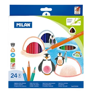 MILAN Kredki trójkatne 24 kolory - Kredki, ołówki, pastele i pisaki - miniaturka - grafika 2