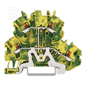 Złączka 2-piętrowa, złączka PE 4-przewodowa, z przyciskami, 2,5 mm2, PE, do zastosowań Ex e II, bez podstawki oznacznika, z mostkowaniem wewnętrznym, - Kostki, złączki, wtyczki - miniaturka - grafika 1