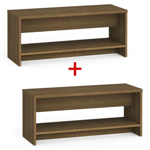 Ławka szatniowa z półka na obuwie 1+1 GRATIS, wzmocniona, 1000 mm, orzech - Wyposażenie sportowe i gimnastyczne - miniaturka - grafika 1