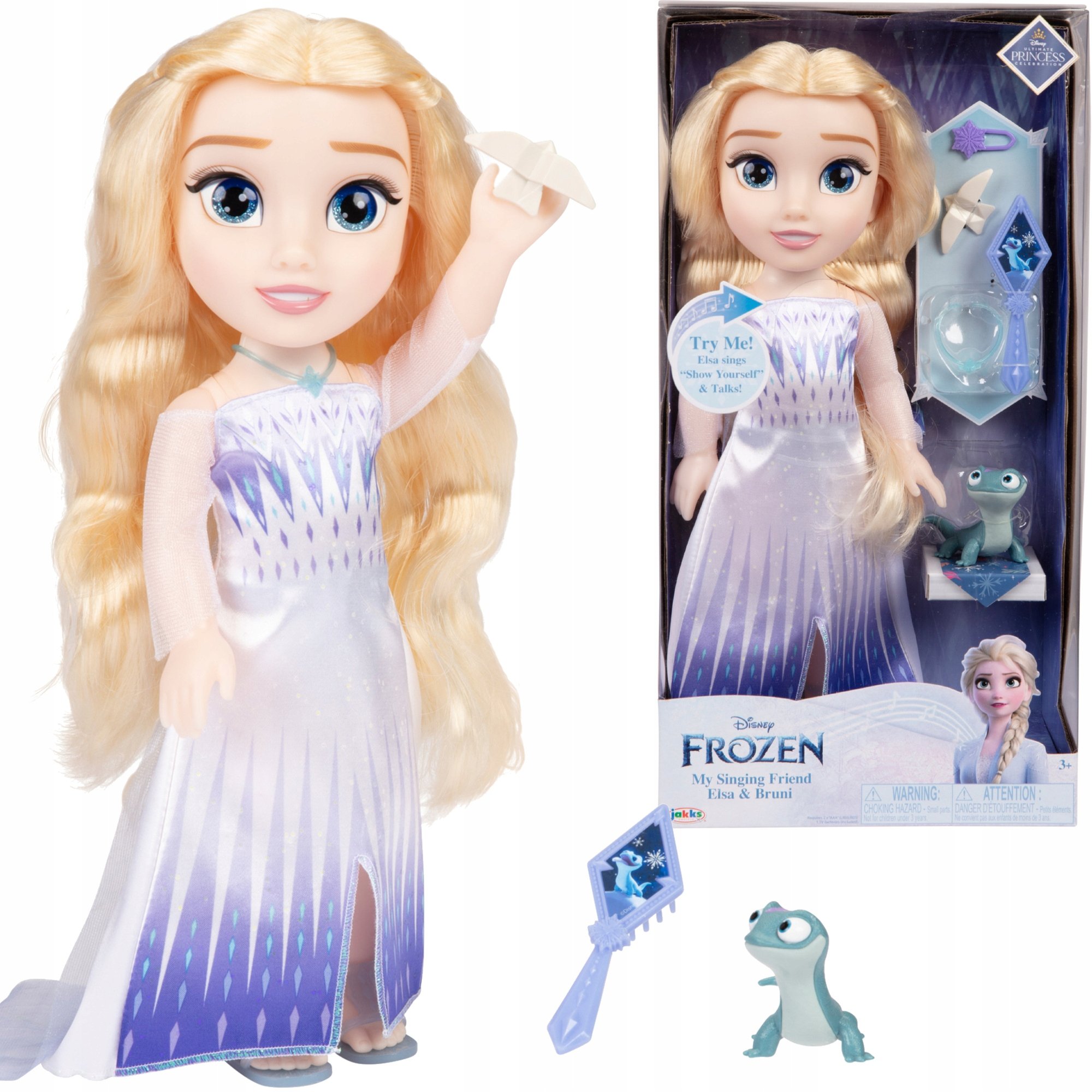 Lalka Disney Princess Śpiewająca Elsa Kraina Lodu Frozen Lalka 35 CM Akc.