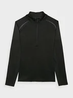 Bluzy sportowe damskie - Damska bluza treningowa 4F 4FWAW24TFSWF411 - czarna - miniaturka - grafika 1