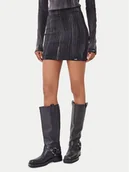 Spódnice - Guess Jeans Spódnica mini W5BD1H KCTT1 Szary Slim Fit - miniaturka - grafika 1