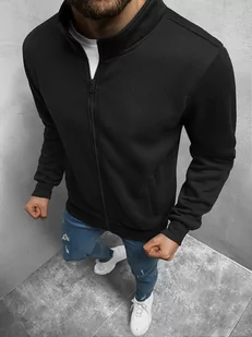BLUZA MĘSKA ROZPINANA CZARNA OZONEE JS/2002Z - Ozonee - Bluzy męskie - miniaturka - grafika 1