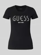 Koszulki i topy damskie - T-shirt z detalem z logo - miniaturka - grafika 1
