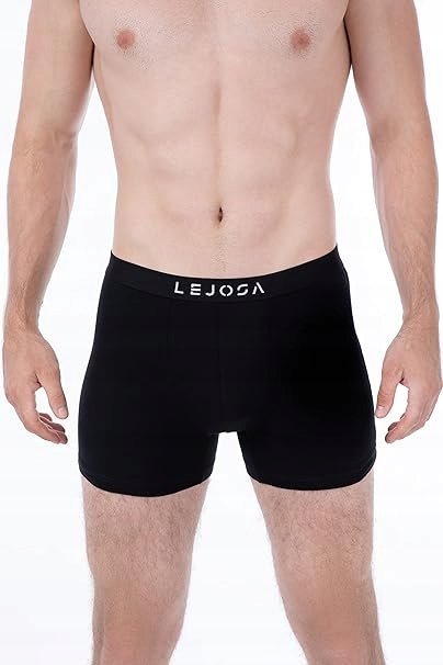 Lejosa Bokserki Męskie Czarne Dopasowane z Logo Zestaw 3 XL Jgs