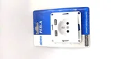 Gniazdka elektryczne - Abex Gniazdo Perła 2P+Z + 2x USB białe - miniaturka - grafika 1