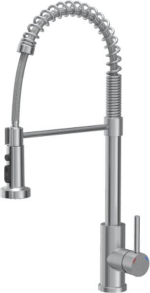 Bateria kuchenna Steiner ALICE SteelQ stalowa bateria kuchenna stal szczotkowana z funkcją prysznica oraz stop, wyciągana wylewka