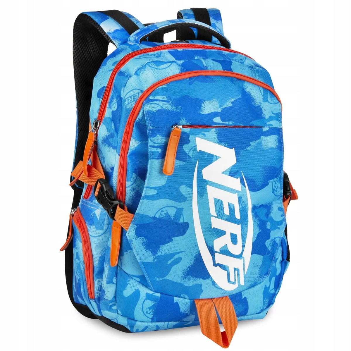 Plecak Szkolny Młodzieżowy Niebieski Nerf Kamuflaż Mocy 26L Spokey