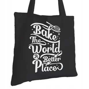 Torba Bawełniana dla Piekarza Czarna Na Prezent ekologiczna Trwały Nadruk - Torby i wózki na zakupy - miniaturka - grafika 1