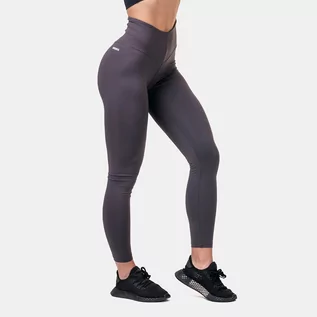 Spodnie sportowe damskie - NEBBIA Legginsy damskie z wysokim stanem Classic Hero Marron L - grafika 1