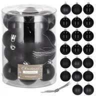 Bombki - Bombki choinkowe 20 szt. ozdoby świąteczne zestaw 4cm czarny CA0124 - miniaturka - grafika 1