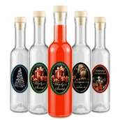 Domowy wyrób alkoholu - 5 X Butelka Futura 250Ml Ze Świąteczną Etykietą W Kształcie Elipsy + Korek - miniaturka - grafika 1