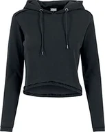 Bluzy damskie - Urban Classics Damska bluza z kapturem frotte z kapturem, Czarny, XS - miniaturka - grafika 1