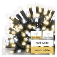 Oświetlenie świąteczne - Oświetlenie łączone Profi - łańcuch 100LED 10m, ciepła biel+zimna biel miga, czarny - miniaturka - grafika 1