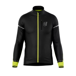 COMPRESSPORT Kurtka biegowa męska HURRICANE WINDPROOF JACKET FLASH black/fluo - Kurtki męskie - miniaturka - grafika 1
